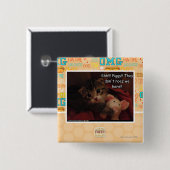 Shh!! Piggy! Vierkante Button 5,1 Cm (Voorkant /achterkant)