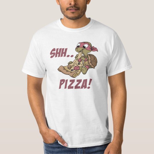 Shh Pizza! Dieren T-shirt T-Shirt Design (Voorkant)