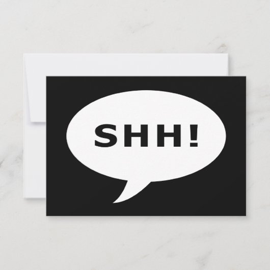 SHH! praatbelletje Kaart (Voorkant)