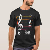 Shh Quarter Rest Fermata Muzikant T-shirt (Voorkant)