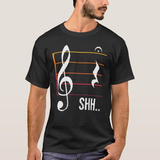 Shh Quarter Rest Fermata Muzikant T-shirt (Voorkant)