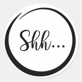 Shh.. Ronde Sticker