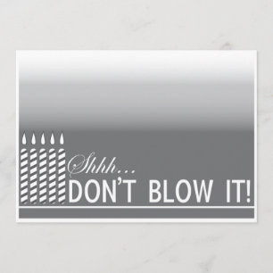 Shh Surprise Birthday Party Invitation Zilver Kaart