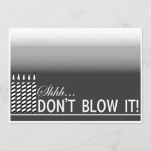 Shh Surprise Birthday Party Invitation | Zwart