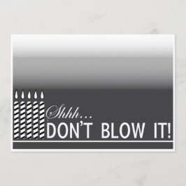 Shh Surprise Birthday Party Invitation | Zwart Kaart