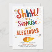 SHH Surprise Fun Kleurrijke Verjaardag Waterverf Kaart (Voorkant)