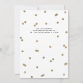 Shh Surprise Party Faux Gold Glitter Confetti Kaart (Achterkant)