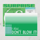 Shh Surprise verjaardagsfeestje uitnodiging | Gree (Voorkant / Achterkant)