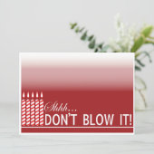 Shh Surprise verjaardagsfeestje uitnodiging | Red (Staand voorkant)