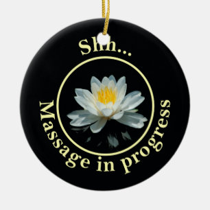 Shh… Teken van de Deur van de massage het lopend Keramisch Ornament