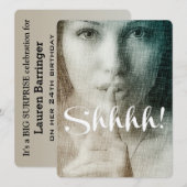 Shh! Unieke Chic Fun Surprise-partij Kaart (Voorkant / Achterkant)