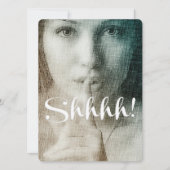 Shh! Unieke Chic Fun Surprise-partij Kaart (Voorkant)