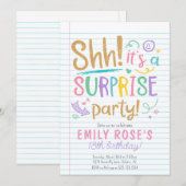 Shh Verrassing Verjaardag Tiener Party Uitnodiging (Voorkant / Achterkant)