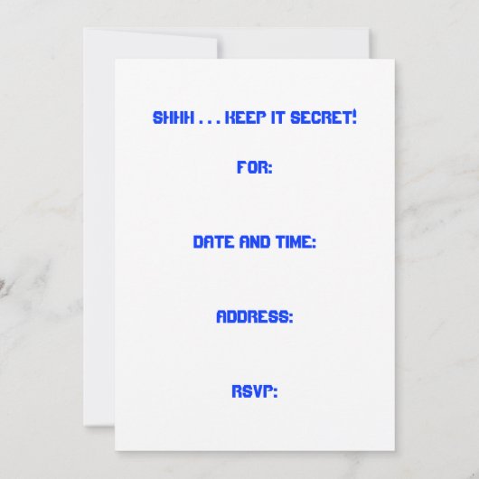 SHH . . . VERZOEKEN VAN DE VERPLICHTE PARTIJ KAART (Achterkant)