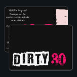 Shhh A Surprise Dirty 30th roze Birthday Party Kaart<br><div class="desc">Nodig vrienden uit met deze leuke uitnodiging.  Ideaal voor je partijthema,  pas het aan zoals je wilt.  Zoek andere leuke ideeën op het hele feest van het collectie van de Oh Happy Day.</div>