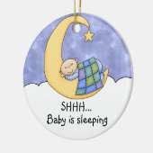 Shhh Baby slaapdeur Hanger Keramisch Ornament (Links)