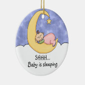 Shhh Baby slaapdeur Hanger Keramisch Ornament (Rechts)