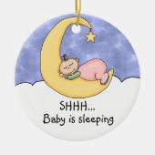 Shhh Baby slaapdeur Hanger Keramisch Ornament (Voorkant)