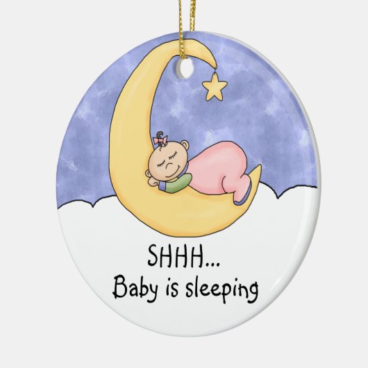 Shhh Baby slaapdeur Hanger Keramisch Ornament (Links)