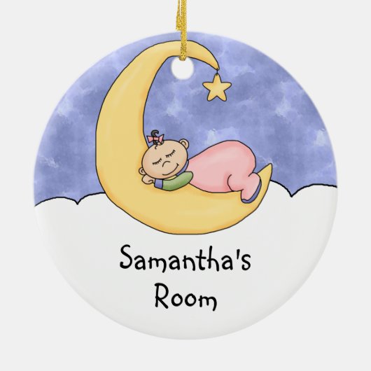 Shhh Baby slaapdeur Hanger Keramisch Ornament (Achterkant)