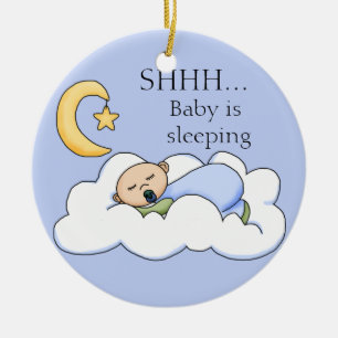 Shhh Baby slaapdeur Hanger Keramisch Ornament