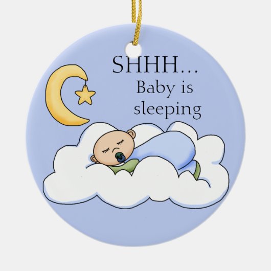 Shhh Baby slaapdeur Hanger Keramisch Ornament (Voorkant)