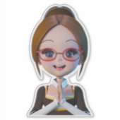 Shhh! Bibliothecaris op dienst Sticker | Schattig  (Voorkant)