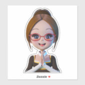 Shhh! Bibliothecaris op dienst Sticker | Schattig  (Vel)