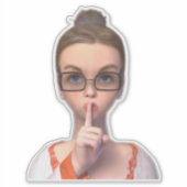 Shhh! Bibliothecaris op dienst Sticker | Schattig  (Voorkant)