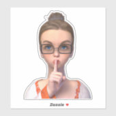 Shhh! Bibliothecaris op dienst Sticker | Schattig  (Vel)