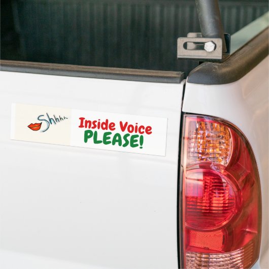 Shhh!  Binnenstem alsjeblieft. Bumpersticker (Op Truck)