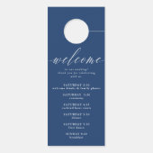 SHHH Blauw Wit Kalligrafie niet storen bruiloft Deurhanger (Achterkant)