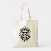 Shhh...Coffee First - Skull Shushing Canvas tas (Achterkant)