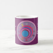 Shhh Coffee Time Clock Art Pink Blue Paarse Funny Koffiemok (Center)