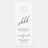 Shhh Delicate Calligrafie verstoort het huwelijk n Deurhanger (Voorkant)