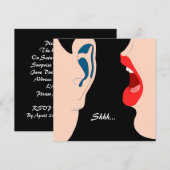 Shhh... Enterprise Party Invitation Whisper in Ear Kaart (Voorkant / Achterkant)