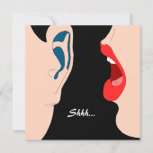 Shhh... Enterprise Party Invitation Whisper in Ear Kaart (Voorkant)