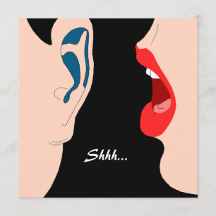 Shhh... Enterprise Party Invitation Whisper in Ear Kaart