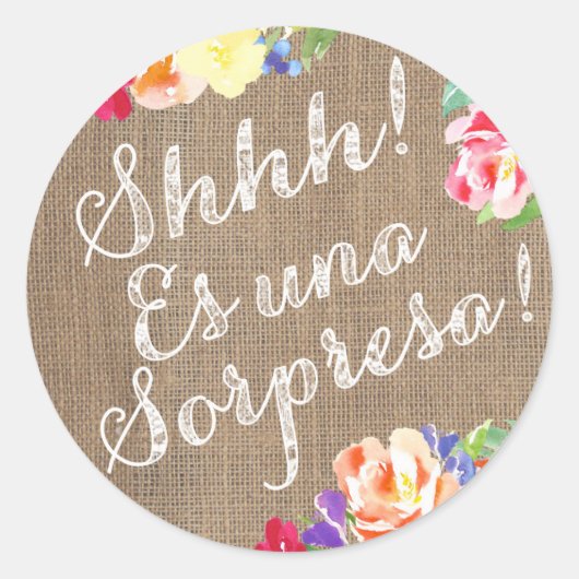 Shhh! Es una Sorpresa! Pegatina para sobre Ronde Sticker (Voorkant)