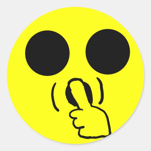 Shhh face Sticker (Voorkant)