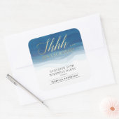 Shhh... | Goud en Waterverf Verrassingsverjaardag Vierkante Sticker (Envelop)