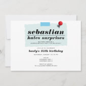 Shhh! Grappig haat verrast modern verjaardagsfeest Kaart (Voorkant)