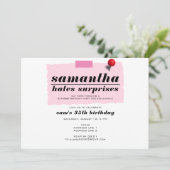 Shhh! Haat Verrassingen Modern Grappig Verjaardags Kaart (Staand voorkant)