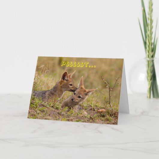 Shhh… het is een geheim wenskaart kaart (Voorkant)