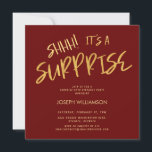 Shhh! Het is een Surprise 50th Birthday Gold Bourg Kaart<br><div class="desc">Shhh! Het is een Surprise 50th Birthday Gold Bourgogne Uitnodiging Uw gasten zullen weten dat dit een speciaal feest zal zijn door gewoon naar deze uitnodiging te kijken!</div>