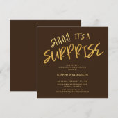 Shhh! Het is een Surprise 50th Birthday Gold Brown Kaart (Voorkant / Achterkant)