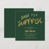 Shhh! Het is een Surprise 50th Birthday Gold Green Kaart (Voorkant / Achterkant)