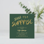 Shhh! Het is een Surprise 50th Birthday Gold Green Kaart (Staand voorkant)
