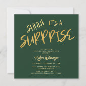 Shhh! Het is een Surprise 50th Birthday Gold Green Kaart (Voorkant)
