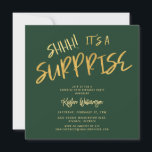Shhh! Het is een Surprise 50th Birthday Gold Green Kaart<br><div class="desc">Shhh! Het is een Surprise 50th Birthday Gold Green Invitation Uw gasten zullen weten dat dit een speciaal feest zal zijn door gewoon naar deze uitnodiging te kijken!</div>